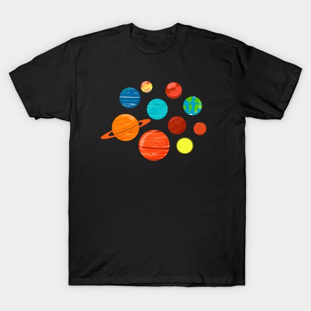 Solar System Planet Lovers Gift Idea T-Shirt by dconciente